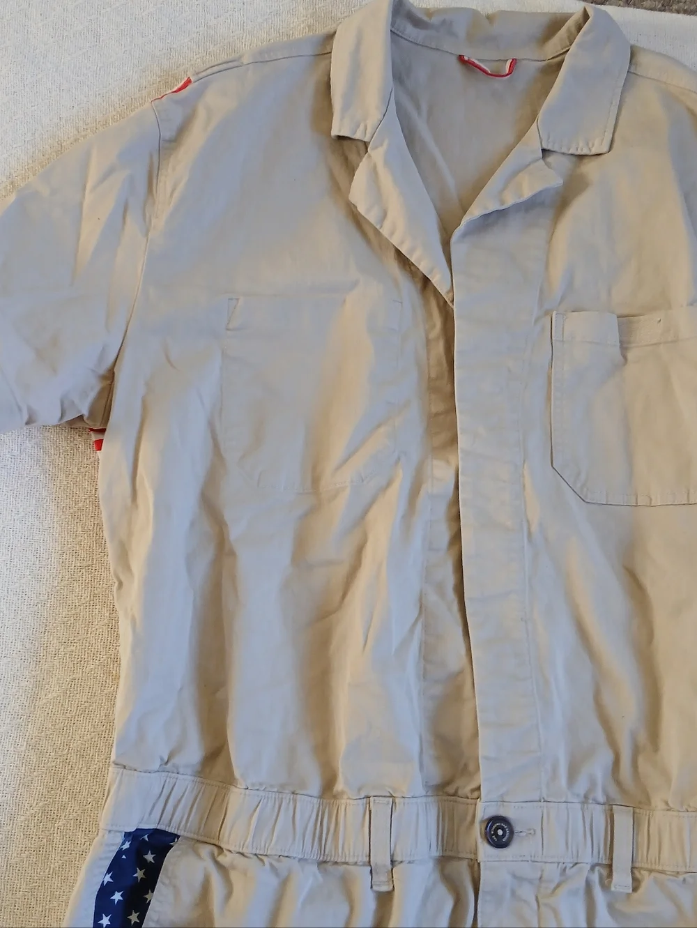 chubbies ♡ americana coveralls shortalls flag usa jumpsuit danger zone xxl retro
